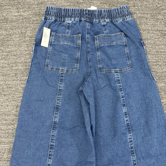 Anthropologie Maeve Jeans Small La Ponche High Rise Tie Waist Wide Leg Denim NEW - Picture 11 of 12